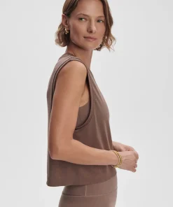 Varley Page Seamless Crop Tank - Deep Taupe