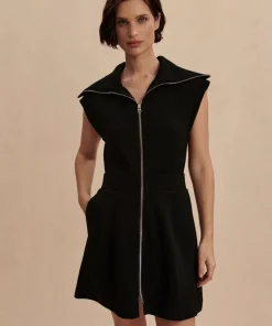Varley Rebecca Zip Through Dress - Black