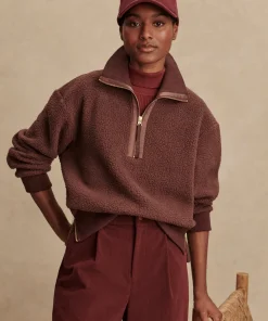 Varley Roselle Half Zip Fleece - Deep Mahogany