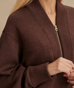 Varley Sally Half Zip Sweat - Coffee Bean Marl