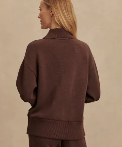 Varley Sally Half Zip Sweat - Coffee Bean Marl