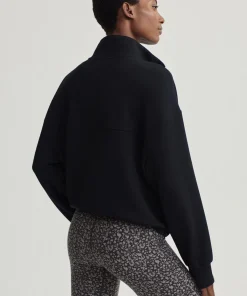 Varley Sian Cropped Half Zip Midlayer - Black