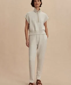 Varley The Slim Zip Hem Pant 29.5 - Ivory Marl