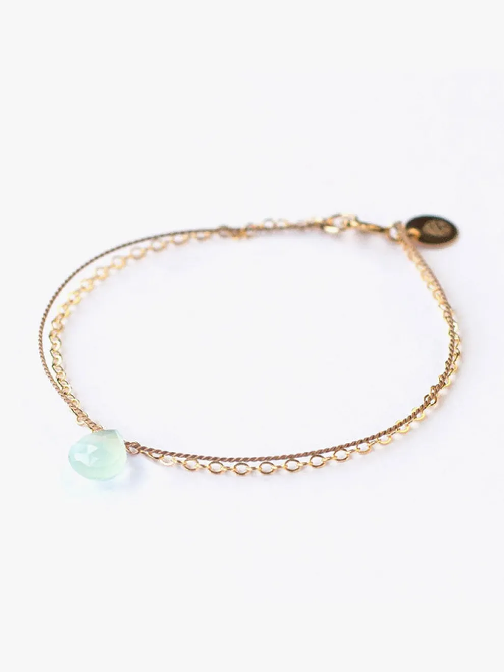 Wanderlust Gold & Silk Sea Glass Chalcedony Bracelet