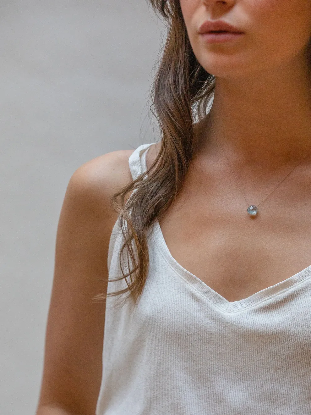 Wanderlust Life Fine Cord Necklace - Aquamarine