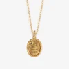 Wanderlust Life Gold Chain Pendant Necklace - Moonstone Navicella