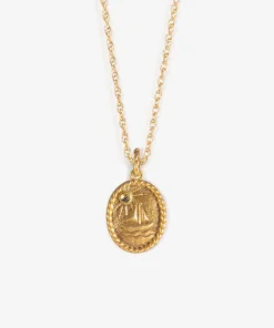Wanderlust Life Gold Chain Pendant Necklace - Moonstone Navicella