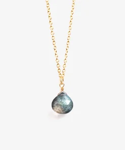 Wanderlust Life Gold Chain Pendant Necklace - Labradorite