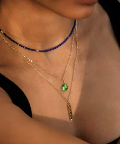 Wanderlust Life Gold Chain Pendant Necklace - Seafoam Green