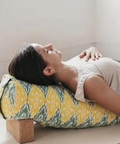 Yogamatters Ikat Round Buckwheat Bolster – Yellow