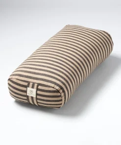 Yogamatters Rectangular Bolster - Charcoal & Taupe Stripe