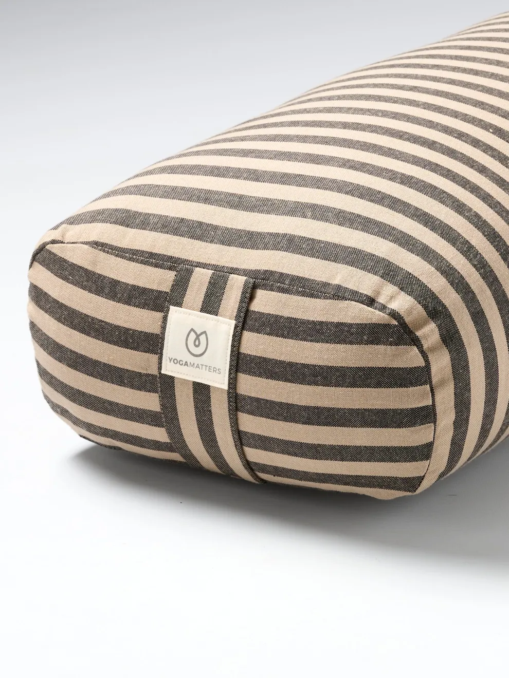 Yogamatters Rectangular Bolster - Charcoal & Taupe Stripe